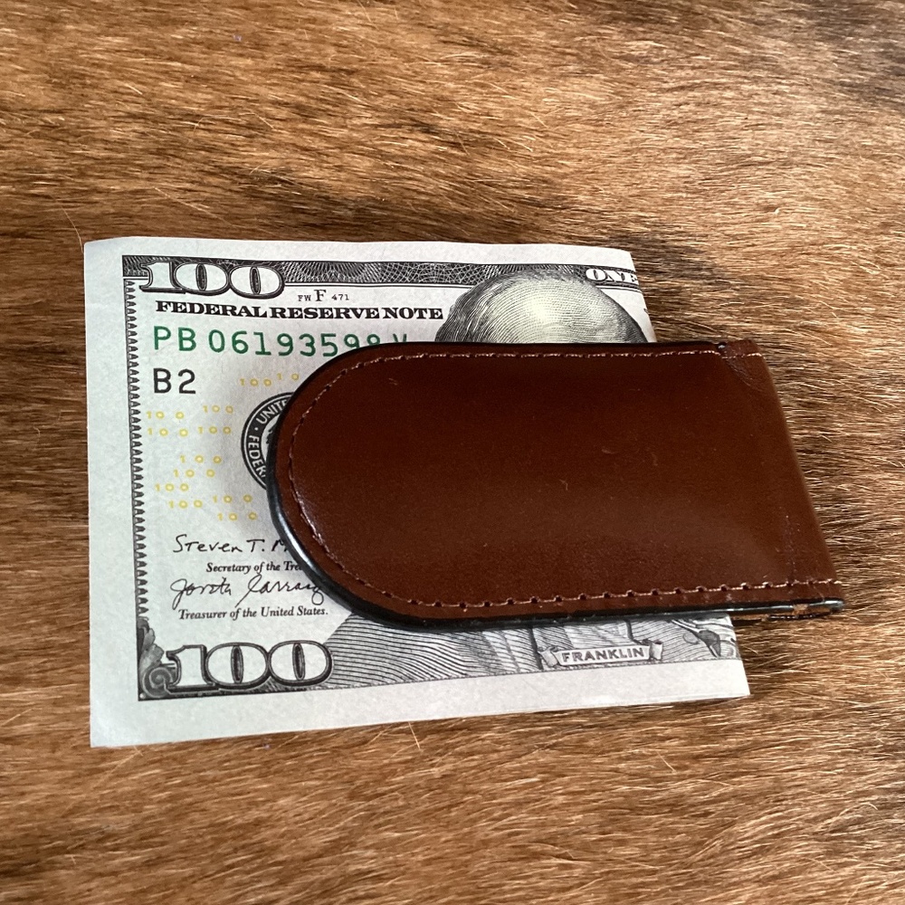Fossil Brown Leather Money Clip